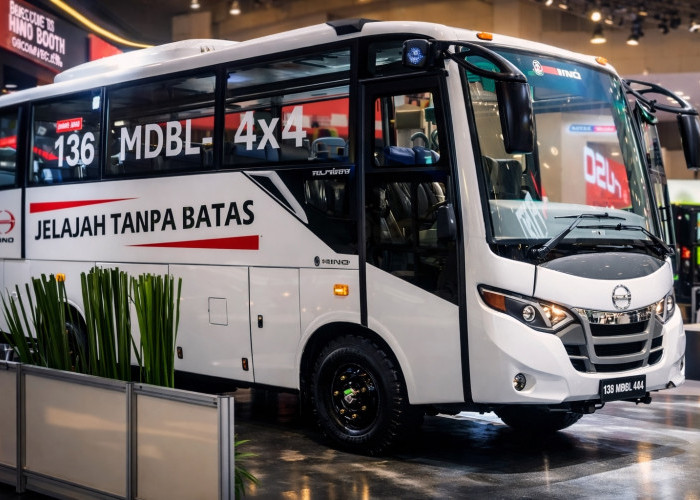 Bus Pekerja Tambang Naik Level! Hino 136 MDBL 4x4 Resmi Diperkenalkan GIICOMVEC 2026