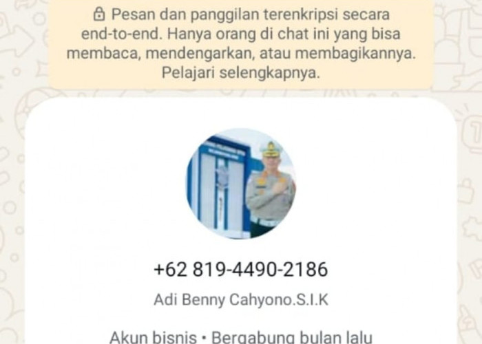 BREAKING NEWS: Ada Nomor WhatsApp Mengatasnamakan Dirlantas Polda Jambi, Awas Penipuan!