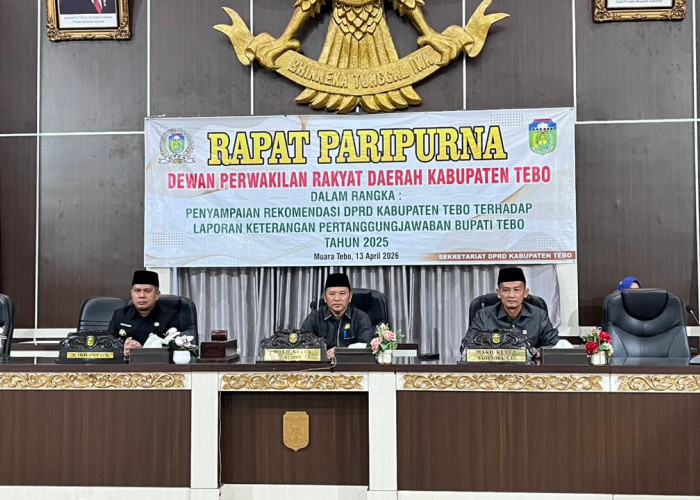 DPRD Tebo Gelar Paripurna Penyampaian LKPJ Bupati Tebo 2025