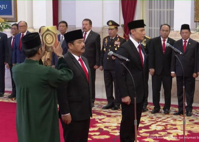 ﻿Resmi! Jokowi Lantik AHY jadi Menteri ATR/BPN, Hadi Tjahjanto Menko Polhukam