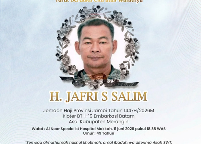 Innalillahi! Jemaah Haji Asal Merangin Wafat di Makkah Usai Jalani Cuci Darah, Kemenhaj Jambi Sampaikan Duka