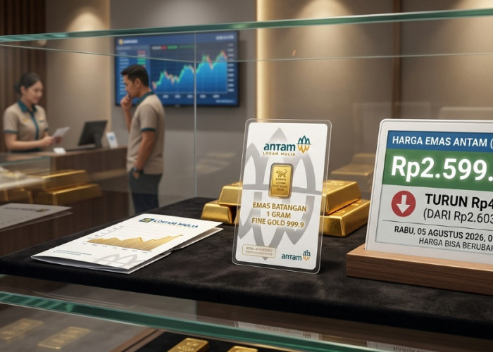 Harga Emas Batangan Antam Turun Rp4.000 per Gram pada Rabu Pagi