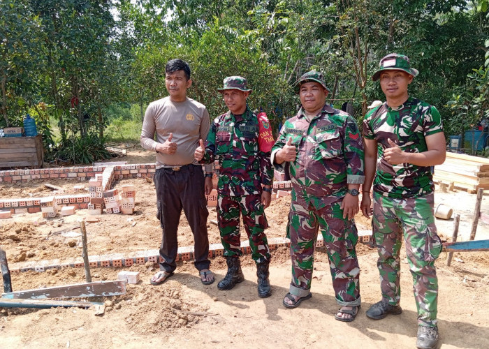 Begini Keakraban dan Sinergi TNI-Polri Bersama Masyarakat dalam TMMD ke-121 Kodim 0415/Jambi