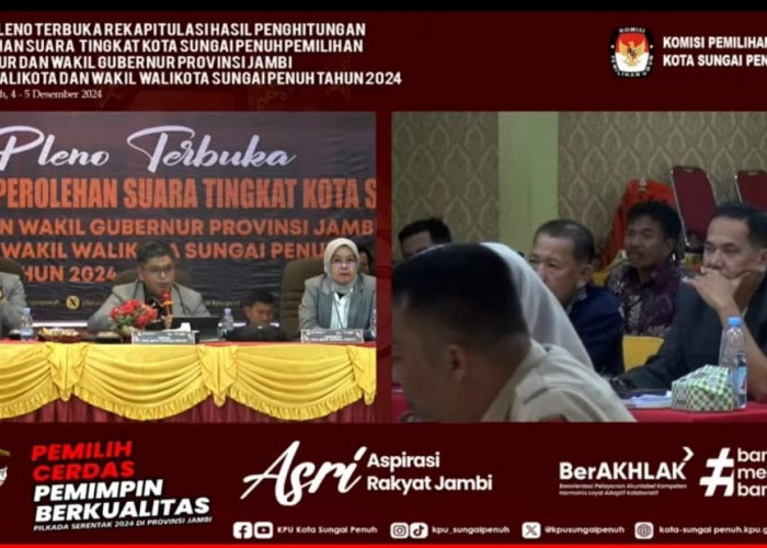 Alvin-Azhar Unggul Berdasarkan Pleno KPU Kota Sungai Penuh, Ini Suara di Tiap Kecamatan