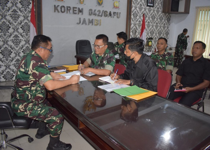 Korem 042/Gapu Terima Taklimat Awal Tim Pengawas Post Audit Itdam II/Sriwijaya