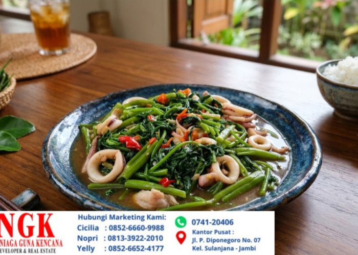 Resep Perpaduan Rasa Yang Pas, Cah Kangkung Cumi Gurih Pedas Ala Rumahan