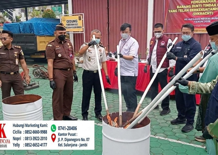 Kejari Bungo Musnahkan Barang Bukti dari 52 Perkara, Sabu Seberat 1,1 Kilogram Ikut Dimusnahkan