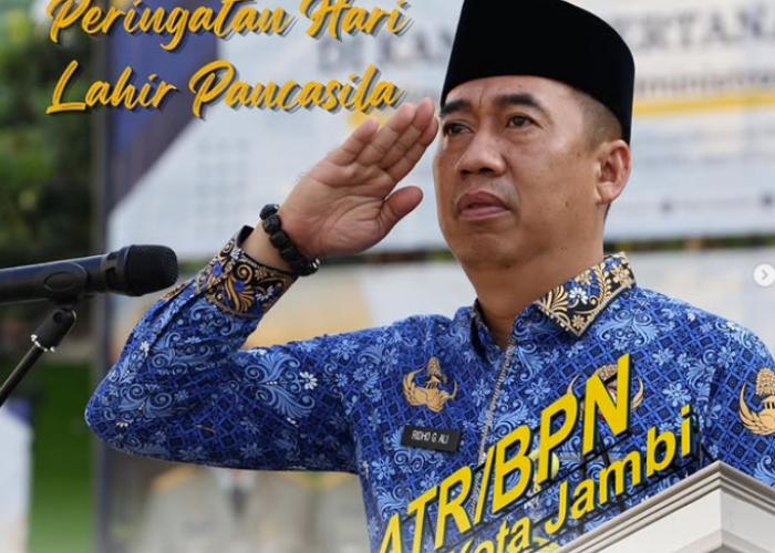 Pimpin Upacara Harlah Pancasila 2026, Kepala Kantor Pertanahan Kota Jambi Ajak Pegawai Perkokoh Persatuan