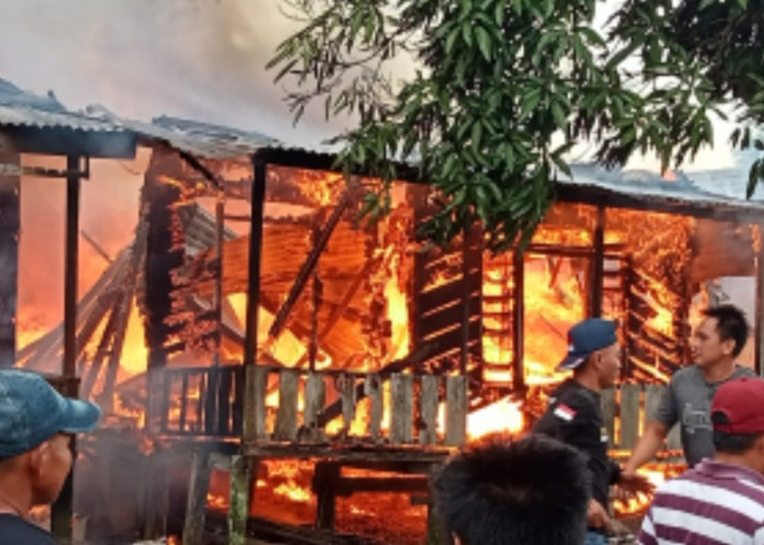 BREAKING NEWS : Kebakaran Hebat Hanguskan 5 Unit Rumah di Nipah Panjang Tanjab Timur