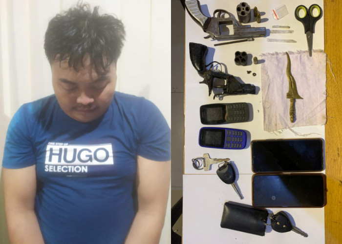 Simpan Pistol Rakitan, Pemuda Renah Pamenang Kabupaten Merangin Diamankan Polisi