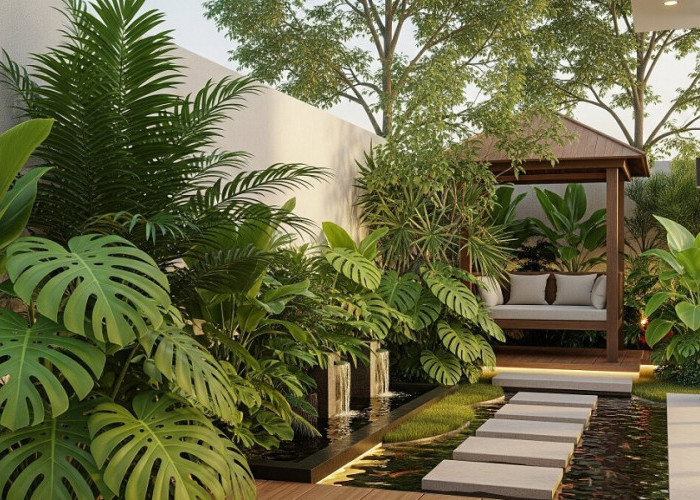 Ingin Rumah Terasa seperti Hotel Mewah? Berikut Inspirasi Taman Tropis Minimalis ala Resor di Lahan Terbatas