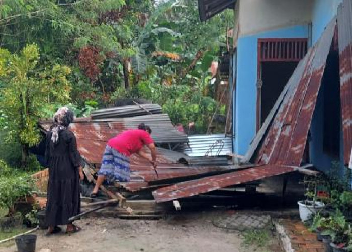 Diterjang Angin Puting Beliung, Puluhan Rumah di Bahar Grup Muaro Jambi Rusak Parah