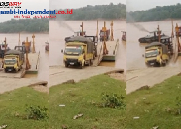 Truk Gagal Nanjak di Dermaga PT Makin Grup! Beko Loader Terguling ke Sungai Batanghari, 1 Orang Tewas