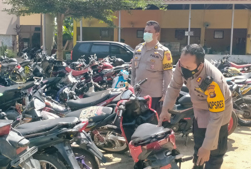 Ratusan Motor dengan Knalpot Brong Diamankan di Polres Bungo Selama Ramadan 1443 H