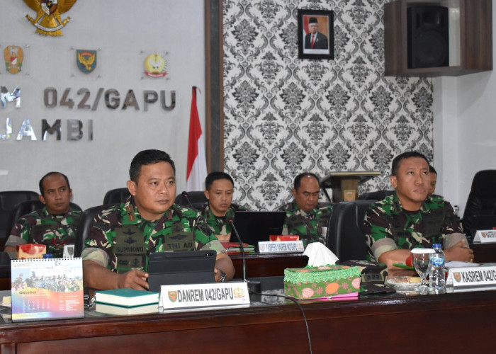 Danrem 042/Gapu Ikuti Entry Briefing, Pangdam II/Sriwijaya Minta Laksanakan Program Kerja TNI AD