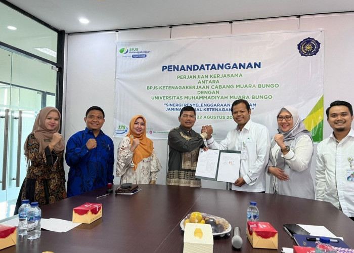 BPJS Ketenagakerjaan Tandatangani Kerjasama dengan Universitas Muhammadiyah Muara Bungo