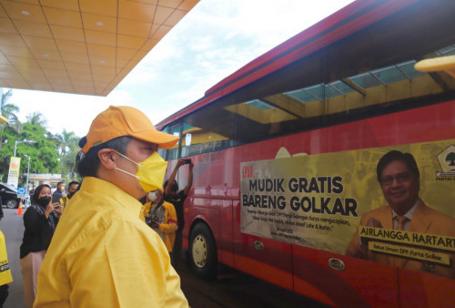 Airlangga Lepas 20 Bus Program Mudik Gratis Partai Golkar