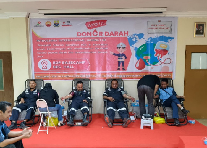SKK Migas PetroChina Gelar Donor Darah di BGP dan Geragai BaseCamp, Donasikan 200 Kantong Darah ke PMI