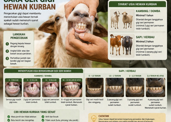 Wajib Tahu! Cara Cek Gigi, Mata, dan Nafsu Makan Hewan Kurban yang Layak dan Bebas PMK 