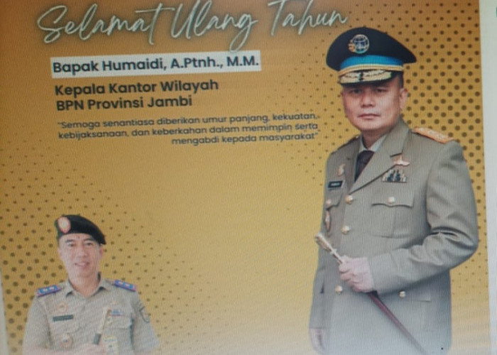 Ucapan Hangat di Hari Spesial, Kepala Kanwil BPN Jambi Diharapkan Terus Hadirkan Inovasi Pelayanan Pertanahan