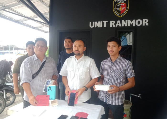 Spesialis Rampas Handphone, Satreskrim Polresta Jambi Tangkap Pelaku dan Penadah, 9 Hp Diamankan