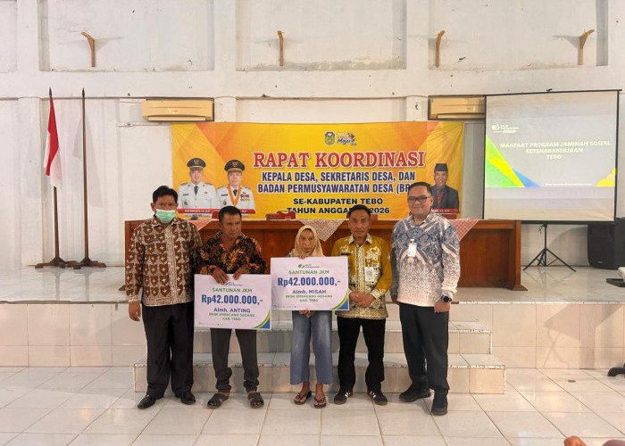 BPJS Ketenagakerjaan dan Pemkab Tebo serahkan santunan Program Jaminan Kematian