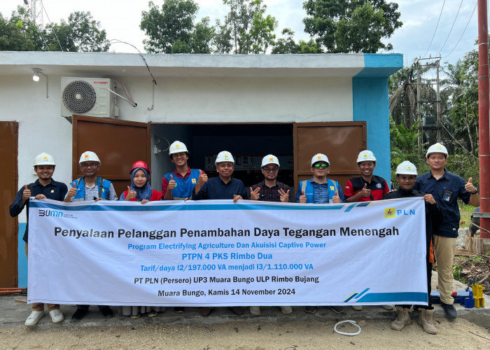 PLN UP3 Muara Bungo Sambungkan Pelanggan Tegangan Menengah ke-8 di Tahun 2024 