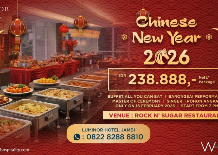 Luminor Hotel Jambi Hadirkan Perayaan Chinese New Year 2026 dengan Buffet Spesial dan Atraksi Barongsai