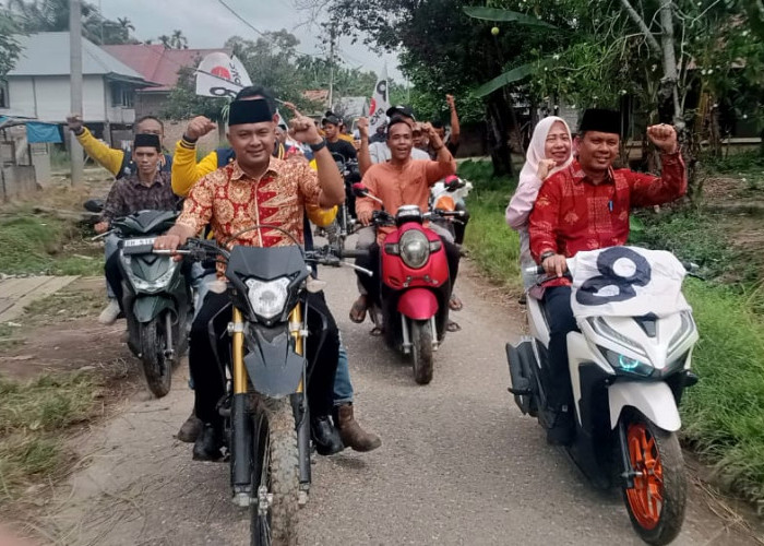 Pasangan Agus-Nazar Diarak Ratusan Warga Pagar Puding Menuju Kemenangan