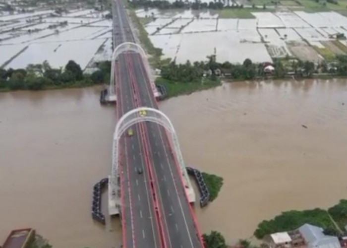 Sebagai Penghubung Tol Kapal Betung Menuju Jambi, Ini Jembatan Terpanjang di Indonesia