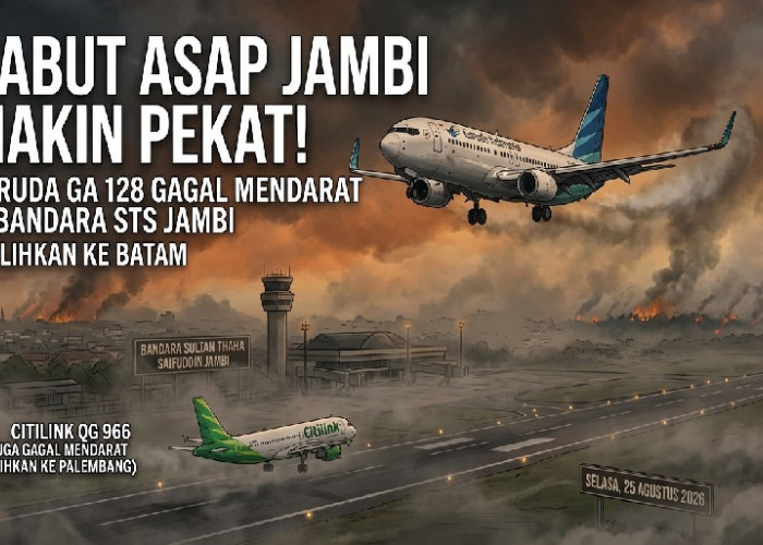 Kabut Asap Makin Pekat, 2 Pesawat dari Jakarta Gagal Mendarat di Bandara Jambi hingga Harus Dialihkan