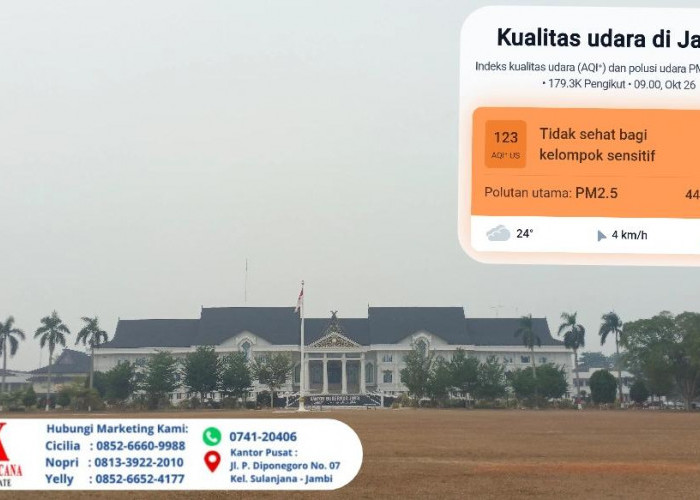 Dua Hari Diguyur Hujan, ISPU Kota Jambi Turun ke Angka 123