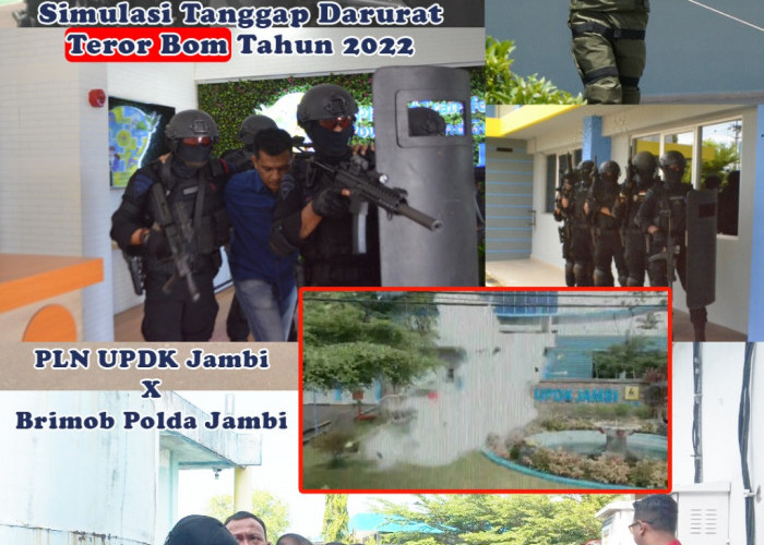 Perkuat Sistem Keamanan, PLN UPDK Jambi dan Brimob Polda Jambi Laksanakan Simulasi Teror Bom