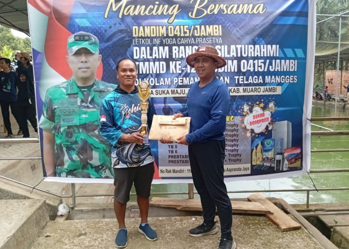 Dansatgas TMMD ke-121 Kodim 0415/Jambi Buka Lomba Mancing Bersama Dandim Cup