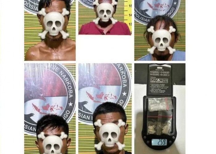 Polres Bungo Amankan 5 Terduga Pelaku Peredaran Sabu di Danau Buluh