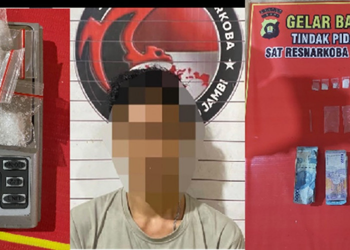 Tak Berkutik! Polisi Tangkap Pengedar Sabu di Kumpeh Ulu Muaro Jambi, 7 Paket Sabu dan Uang Tunai Disita 