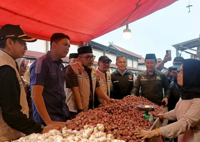 Sidak Pasar Angso Duo! Sekda Provinsi Jambi Pastikan Harga Beras dan Daging Terkendali