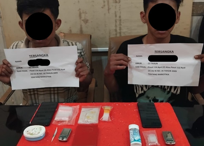 Haduh! Polisi Tangkap 2 Pengedar Sabu dan Ekstasi, Biasa Transaksi di Pematang Sulur Telanaipura