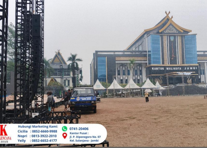 Jelang Pembukaan MTQ Provinsi Jambi, Panggung Utama Mulai Dipasang Serta Puluhan Penari Berlatih