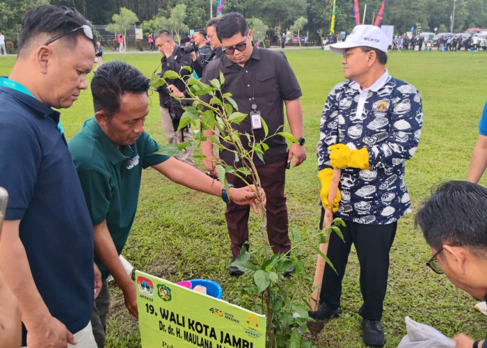 Walikota Maulana Tegaskan Komitmen Kota Tangguh, Tanam Pohon Bersama 98 Wali Kota di Medan