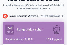Waspada! Kualitas Udara Kota Jambi Masuk Kategori Sangat Tidak Sehat