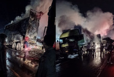 Mobil Ekspedisi Bermuatan Paket Shopee Terbakar di Lingkar Selatan Jambi, Api Berkobar Hingga Tengah Malam