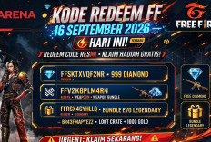 Kode Reedem FF 16 September 2026, Kode Aktif Klaim Diamond dan Skin Gratis!