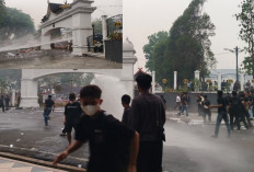 Demo di Depan Gedung DPRD Provinsi Jambi Ricuh! Polisi Kerahkan Water Canon, Beberapa Pendemo Diamankan