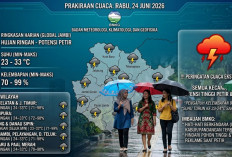  Prakiraan Cuaca Kota Jambi 24 Juni 2026: Didominasi Hujan Ringan dan Udara Kabur, Cek Wilayahmu!