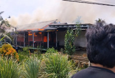 Ditinggal Pergi, Rumah Sekaligus Toko Sembako Depan Pertashop Kuala Jambi Terbakar