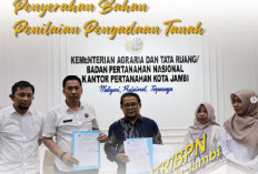 Kantor Pertanahan Kota Jambi Serahkan Penilaian Pengadaan Tanah Loan JICA