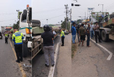 Trailer Hantam N-Max hingga Terjepit Dump Truck di Pangkal Jembatan Aurduri 1, 1 Orang Luka