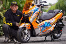 Keren! Modifikator Ini Bawa Nuansa Nostalgia Balap Legendaris di Modifikasi NMAX 'TURBO', Bikin Pangling